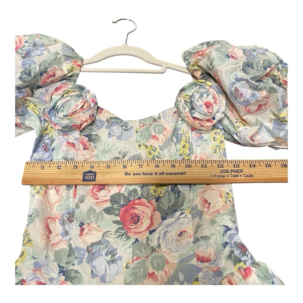 Vintage 80s Jessica McClintock Dress 6 Floral Party Cotton‎ Bow Cottagecore 90s - Picture 12 of 14